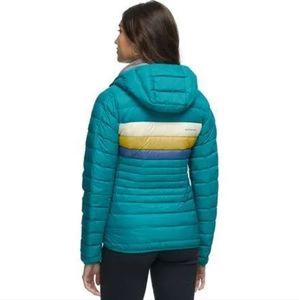 Cotopaxi Fuego womens hooded jacket - turquoise size Large